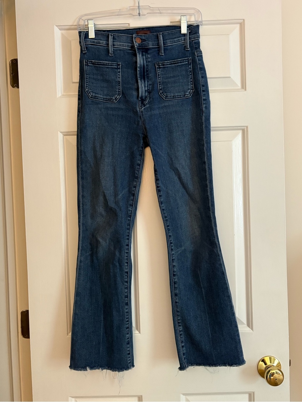 Mother Hustler Patch Pocket Ankle Fray, size 25